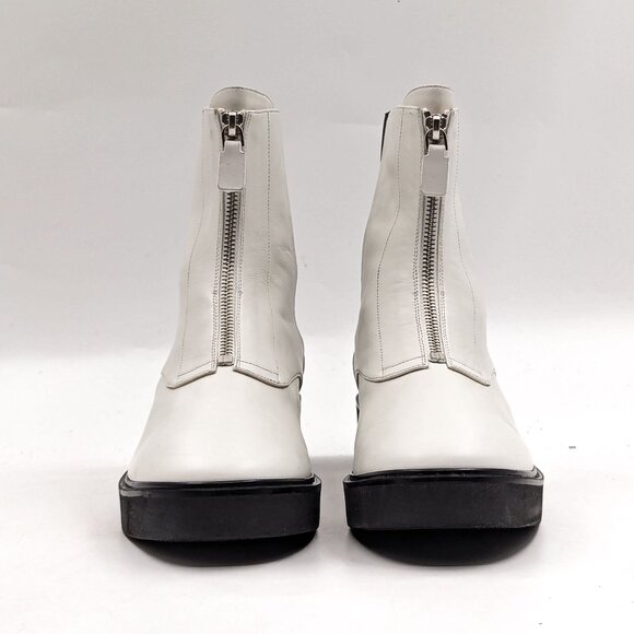 Stuart Weitzman Women Lodge White Leather Front Zip Festival Boots size 7.5 - Picture 3 of 9